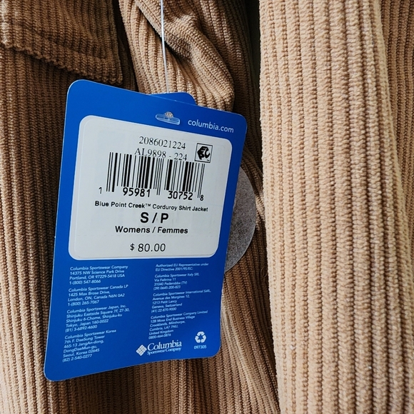 Columbia Women's Blue Point Creek Corduroy Shirt Jacket, Camel Brown, Small - Picture 9 of 11